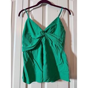 Green Banana Republic strappy knot front smocked tank top size small